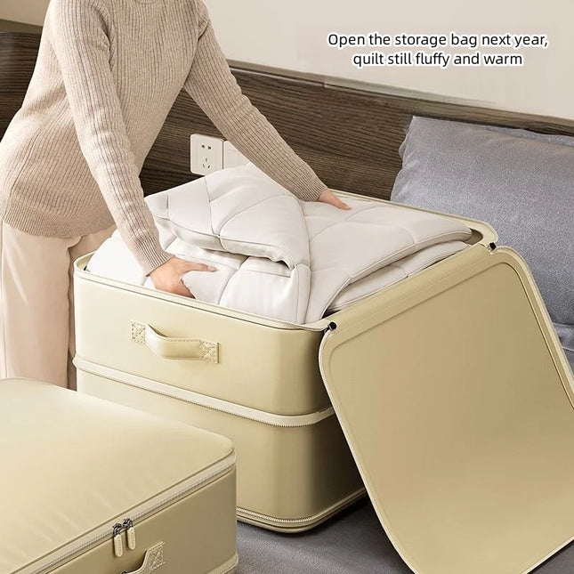 Ultra Space Saving Self Compression Organizer,Comforter Storage Bag,Moving Bag for Comforters,Clothes,Blankets,Bedding,College