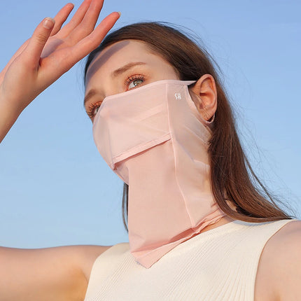 Ice Silk Full Face Sun Protection Mask Breathable Running Sports Mask Soft Anti Ultraviolet Face Scarf for Outdoor Golf Supplies