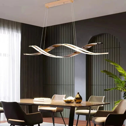 Minimalist LED Chandelier for Dining Room Modern Geometric Kitchen Pendant Light Simple Home Decor Hanging Light Fixture