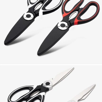 Kitchen Scissors Chicken Bone Scissors with Cover Stainless Steel Heavy Duty Multipurpose Scissors for Opening Bottle Nutcracker