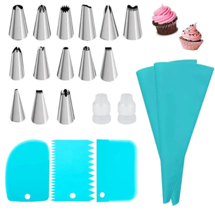 Silicone Piping Bags and Tips Set