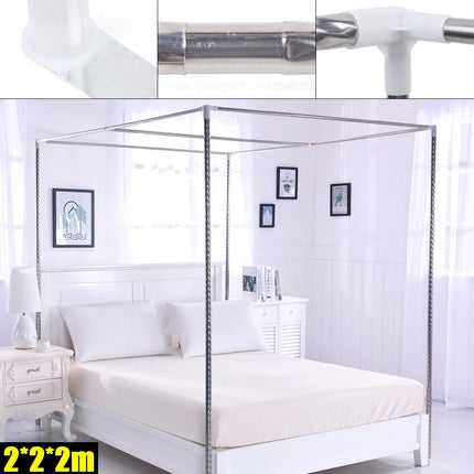4 Corner Stainless Steel Bedding Canopy Frame Post Mosquito Netting Bracket Tool