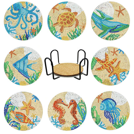 6/9Pcs DIY Diamond Painting Christmas Coaster Ornament Santa Snowman Drink Cup Cushion Diamond Embroidery Kit Xmas Kitchen Decor
