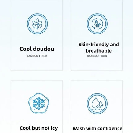 Summer Cooling Pillowcase Solid Color Ice Bean Bean Pillowcase Cool Feeling Air Conditioning Cover Washable (No Pillow) 48x74cm