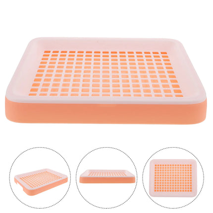 Pink Guinea Pig Litter Tray Pan Bunny Bedding Corner Litter Box Grate Restroom Toilet Corner Potty Poop Trainer Hamster