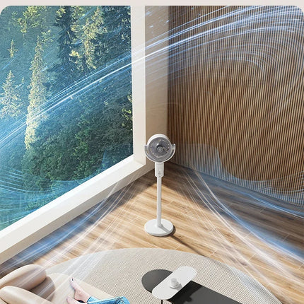 360 Circulation Quiet Powerful Floor Fan,Standing Smart Fans,with Remote Control Adjustable Height