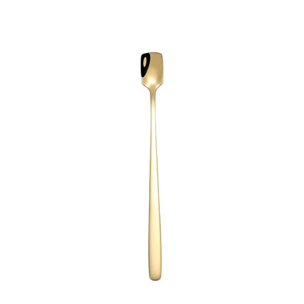 Stainless Steel Two in One Teaspoon Long Handle Cutlery Home Coffee Tea Stirring Spoon Tableware Mini Scoop Utensils for Kitchen