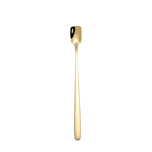 Stainless Steel Two in One Teaspoon Long Handle Cutlery Home Coffee Tea Stirring Spoon Tableware Mini Scoop Utensils for Kitchen