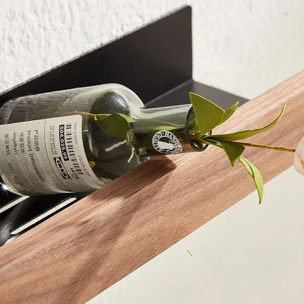 Punch-Free Wooden Bathroom Shelf