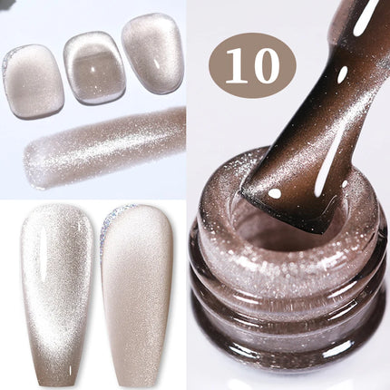 BORN PRETTY 10ml Rainbow Purple Water Light Cat Magnetic Gel Nail Polish Shining Sliver-light Holographics Semi Permanent UV Gel
