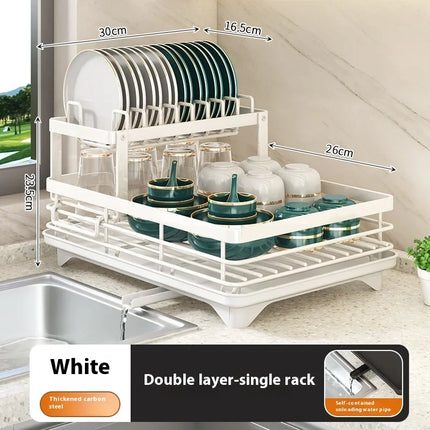 Adjustable Stainless Steel 2-Tier Dish Drying Rack