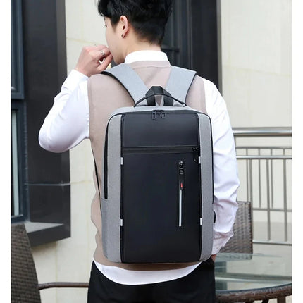 Waterproof Oxford Laptop Backpack for Men 15.6 Inch USB Charging Business Travel School Backpack High Capacity