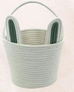 Personalised Easter Name Basket, Bunny & Carrot Rope Basket for Baby First Easter, Easter Egg Hunt Basket, Baby Shower Gift