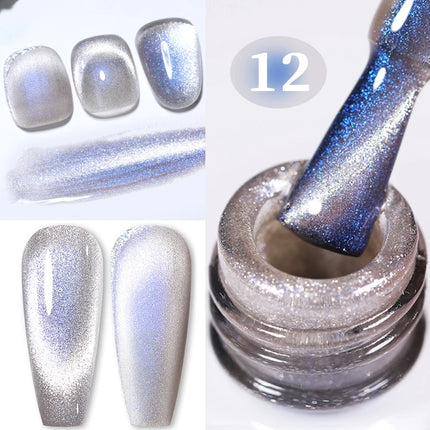 BORN PRETTY 10ml Rainbow Purple Water Light Cat Magnetic Gel Nail Polish Shining Sliver-light Holographics Semi Permanent UV Gel