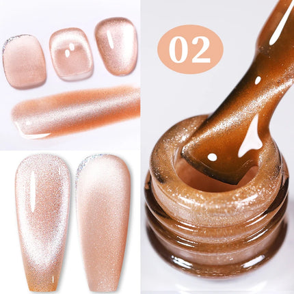 BORN PRETTY 10ml Rainbow Purple Water Light Cat Magnetic Gel Nail Polish Shining Sliver-light Holographics Semi Permanent UV Gel