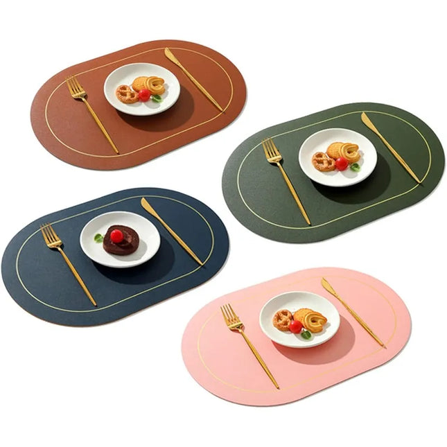 Washable Leather Placemats Set