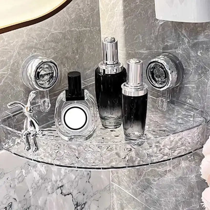 New Bathroom Shelf Corner Space Shower Room Suction Cup Bathroom Storage Shelf Basket Home Storage Organizer Shelf Decorative