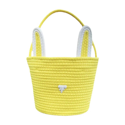 Cute Easter Eggs Basket Easter Bunny Basket For Kids Boys Girls Woven Basket With Rabbit Ear Decor Easter Empty Candy Basket