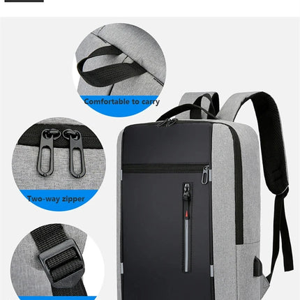 Waterproof Oxford Laptop Backpack for Men 15.6 Inch USB Charging Business Travel School Backpack High Capacity
