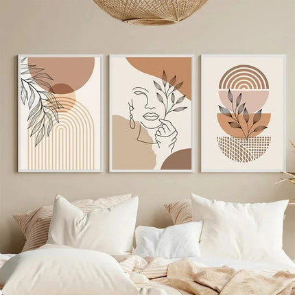 Bohemian Light-colored Canvas Block Prints