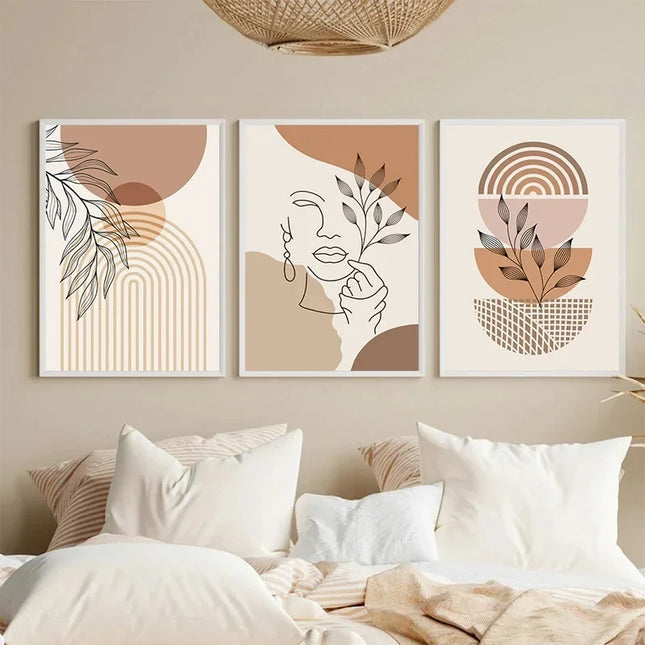 Bohemian Light-colored Canvas Block Prints