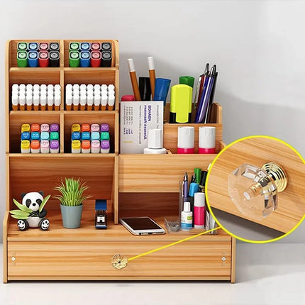 Wooden Desk Organizer DIY Pen Holder