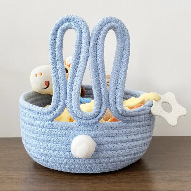 1pcs Easter Style Cartoon Rabbit Storage Basket Home Living Room Bedroom Cosmetics Snack Key Organizer