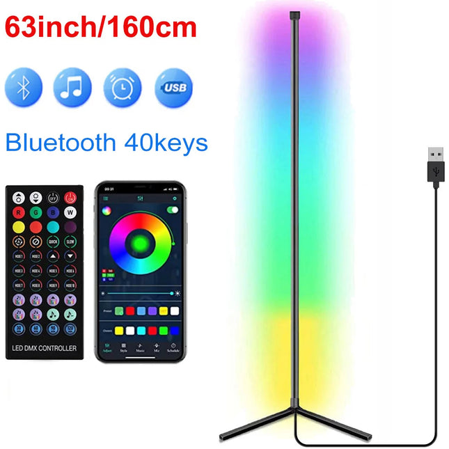 160cm Smart Tuya RGB Corner Floor Lamp