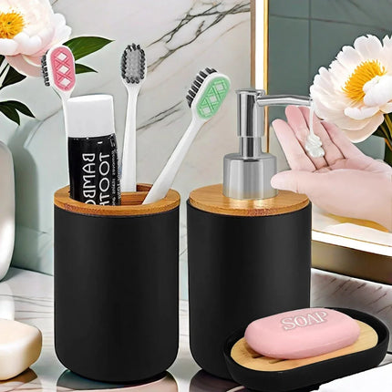 Bathroom Set Soap Dispenser Toothbrush Holder