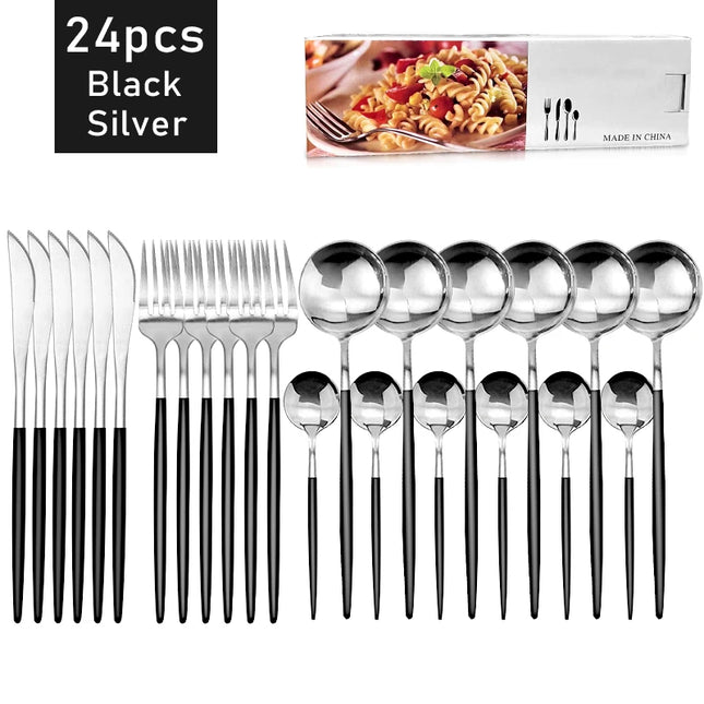 24pcs Stainless Steel Cutlery Set