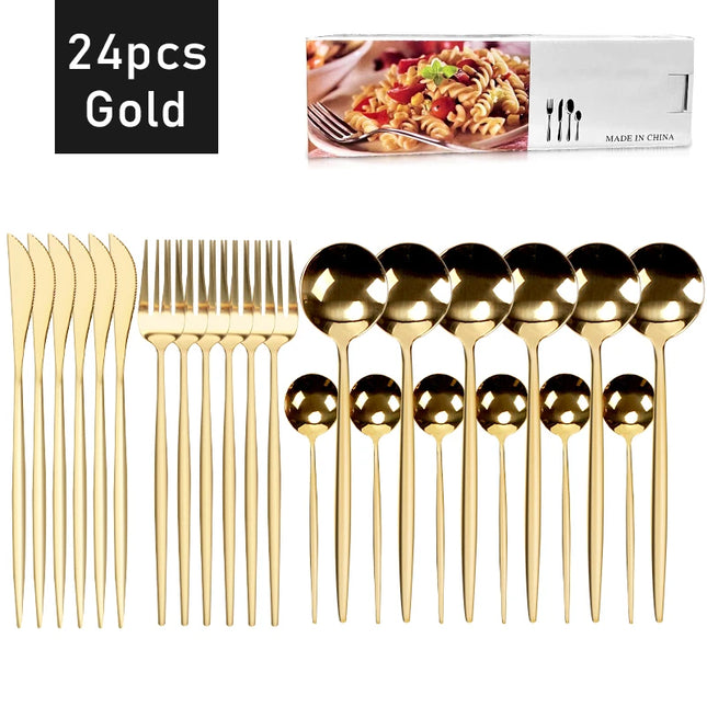 24pcs Stainless Steel Cutlery Set