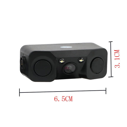 Car 3 In 1 Rear View Camera Parking Sensor Radar Set License Plate Lights Distance Control Parktronic System Universal