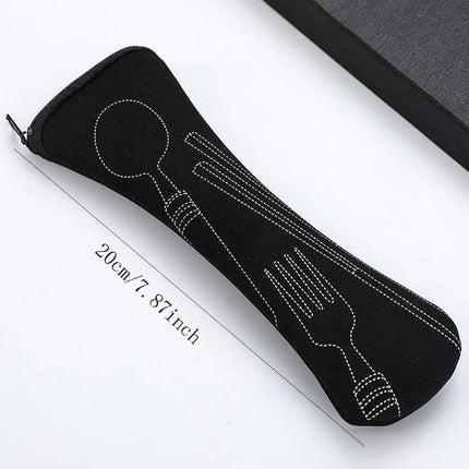 1PC Tableware Bag Fabic Portable Dinner Set Travel Picnic Fork Packaging Outdoor Camping Kitchen Home Storage Bags(only Bag)