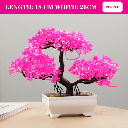 Artificial Bonsai Tree Potted Plant Small Table Decor