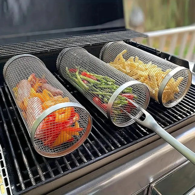 Stainless Steel BBQ Grill Cage Outdoor Tool