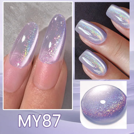 BORN PRETTY 10ml Rainbow Purple Water Light Cat Magnetic Gel Nail Polish Shining Sliver-light Holographics Semi Permanent UV Gel