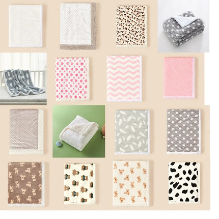 Winter Baby Blanket Swaddle Wrap Flannel Lamb Fleece Warm Quilt for Newborn Bedding Soft Baby Stroller Blanket for Newborn Hot