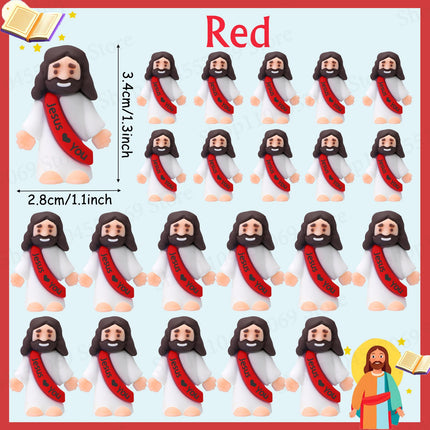50-200Pcs Mini Jesus Figures Jesus Loves You Christ Toys Multicolor Tiny Jesus Figures Religious Party Favors Easter Egg Stuffer