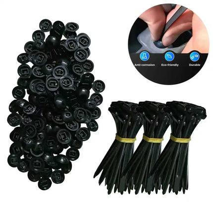 100Pcs Nylon Universal Cable Tie Buckle, Heavy Duty Self-Locking Nylon Zip Ties Holder, Multipurpose Plastic Cable Ties Tool