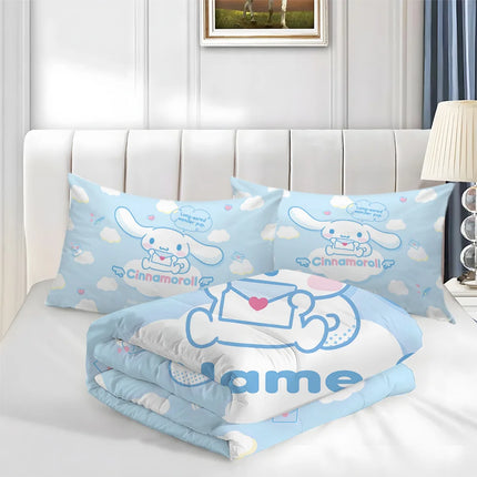 Cinnamoroll Duvet Cover Customizable Bedding Set Personalize with Your Name Machine Washable Ideal for Rooms & Guest Bedrooms