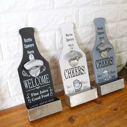 1Pc Kitchen Retro Beer Bottle Opener Rustic Cast Iron Creative Storage Box Bar Restaurant Wall Mounted