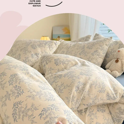 Floral Style Duvet Cover Sets Single/Queen/King Soft Washed Cotton Bed Cover Sets 240x220 Bedding Sets