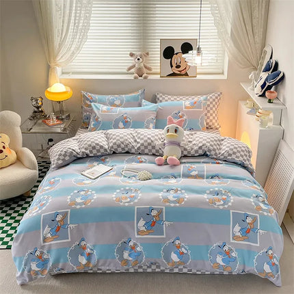 Disney Kids Duvet Cover Bedding Set Kawaii Mickey Minnie Double Single Size Bedroom Decoration Children Gifts Queen King Size