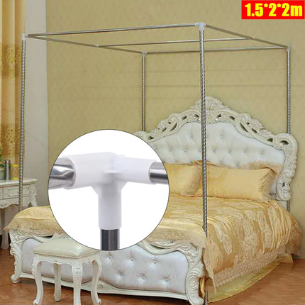 4 Corner Stainless Steel Bedding Canopy Frame Post Mosquito Netting Bracket Tool
