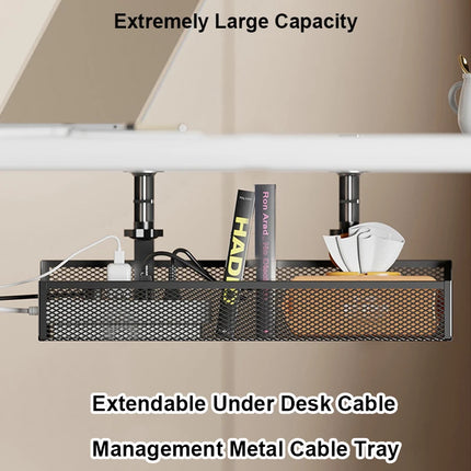 Adjustable Metal Cable Tray Computer Desk