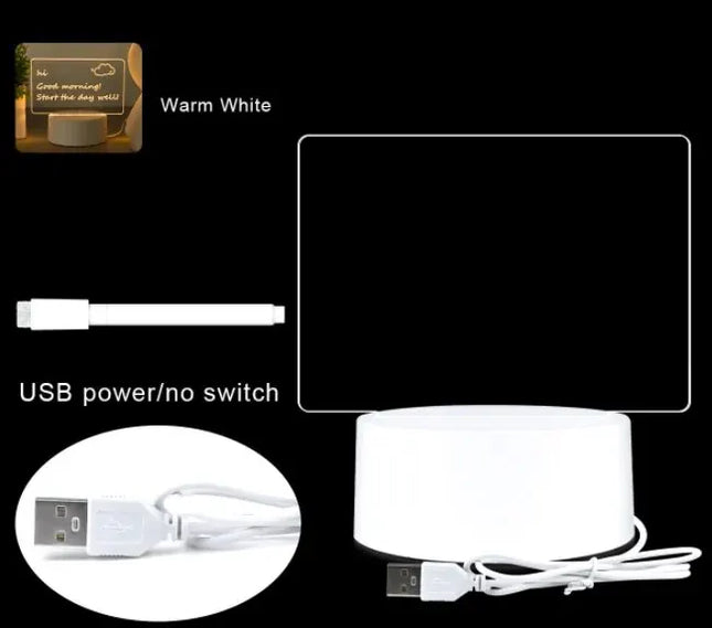 Creative LED Writing Board Lamp Acrylic Message Pad