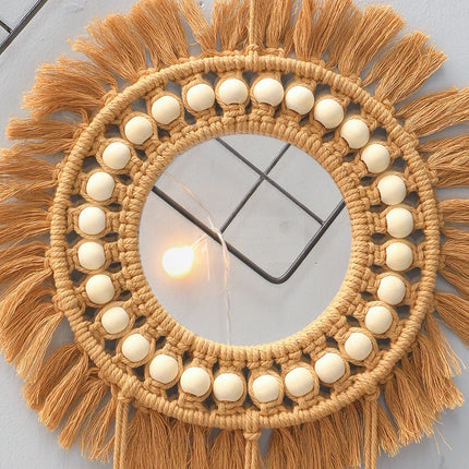 Handwoven Round Wall Mirror
