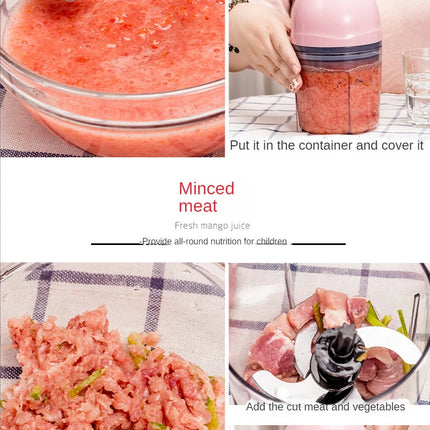600ml Electric Kitchen Chopper Garlic Masher Meat Grinder Food Garlic Vegetable Chopper Crusher Food Processor Slicer Blender