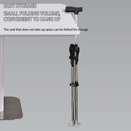 Lightweight Cane With Seats Height Adjustables 3 Legged Lightweight Folding Cane Versatile Stable Walking Stick For Elderly