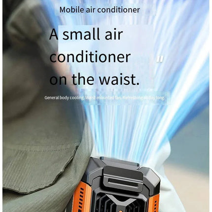 HOMFISH Personal Belt Clip Fan Portable Power Bank Flashlight Wearable Fan Hanging Neck Fan for Outdoor Works Hiking Camping